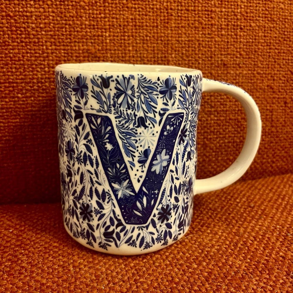 Anthropologie Folksong Monogram Mug V